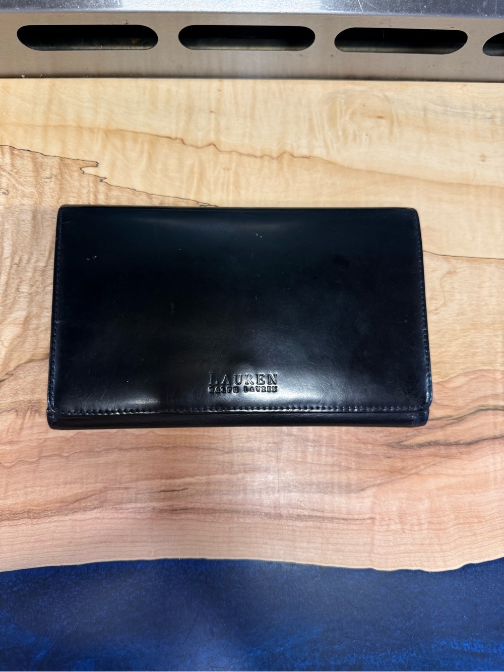 Lauren Ralph Lauren Black Leather Trifold Wallet